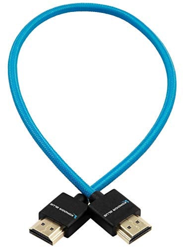 KONDOR Blue Cable trenzado recto delgado HDMI 4K para monitores en la cámara, tarjetas de captura + más