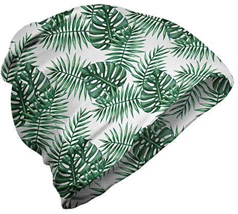 ABAKUHAUS Blatt Unisex Beanie, Palm Mango Banana Tree, Wandern im Freien, Waldgrün