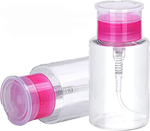 Flacon Pompe de Vernis à Ongles, 2 Pièces 180ml Flacon Pompe Vide, Bouteilles Vides pour Dissolvant de Vernis à Ongles et Liquide Démaquillant (2 Pièces 180ml) Rose rouge