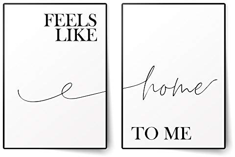 BLCKART Premium Poster Set Feels Like Home To Me | Stilvolle Poster Wohnzimmer Schlafzimmer Deko | ohne Rahmen (Feels like home I, A4)