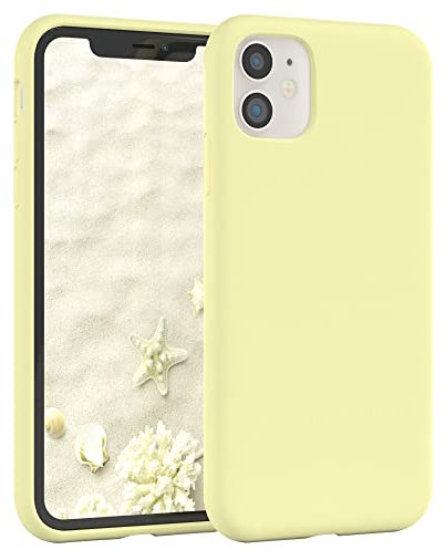 EAZY CASE Premium Silikon Handyhülle kompatibel mit iPhone 11, Slimcover mit Kameraschutz und Innenfutter, Silikonhülle, Schutzhülle, Bumper, Handy Case, Hülle, Softcase, Blassgelb, Gelb