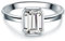 Trilani Damen Solitärring aus 925/- Sterling Silber mit Zirkonia Smaragd-Schliff Silberring Damenring mit Stein Rechteckig