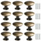HonGien Round Cabinet Knobs, 12 Vintage Antique Bronze Furniture Knobs, Diameter 30mm for Door Drawer, Dresser (Bronze)