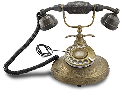 Retro Messing Telefon Drehscheibe Festnetz Deko Telefon Tischplatte/Schreibtisch Top Zuhause | Büro | Bibliothekentelefon