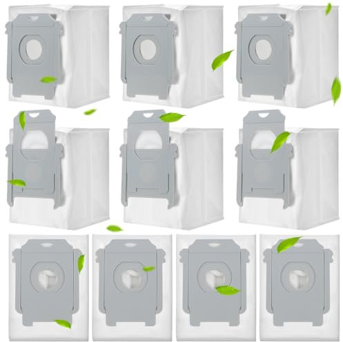 Rebirthcare 10 bolsas aspiradoras compatibles con irobot para roomba i7 i7+ i7 plus s9 s9+ i3 i3+ i4 i4+ i6 i6+ i8 i8+ j7 j7+ e5 e6 e7, para todos los modelos clean base de las series i/s/j