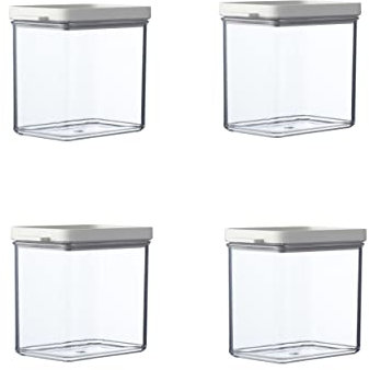 Mepal 4-tlg Vorratsdosen Spar-Set Omnia 1100 ml Nordic White/Weiß Vorratsdose Frischhaltedose - ideal für die Aufbewahrung von trockenen Lebensmitteln