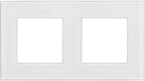 Maclean MCE729W 2-Fach Glasrahmen Panel 157x86mm für teckdose Modulare Wandsteckdose Unterputzdose Wanddose Einbaudose Unterputz Montage (2-fach Glasrahmen für Steckdose, Weiß)