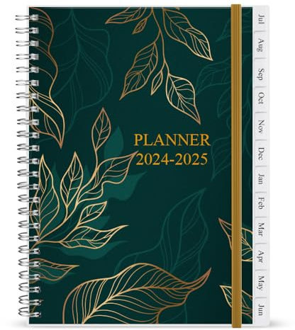 Wochen- und Monatsplaner 2024 – 2024 Planer und Organizer, Notizbuch zum Verfolgen von Zielen, einfach Ihren Alltag zu organisieren, Größe M 16,5 x 21,6 cm, Blattgold