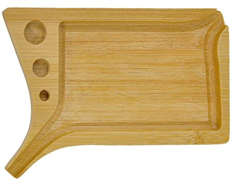 PAPABA Plateau Roulant de Cigarette Portable Conception Ergonomique de Conception de roulement de Plateaux de Rangement Bords Lisses Couleur en Bois