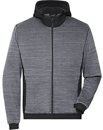 James & Nicholson Herren Melange Strickfleece Hybridweste - Sportive Hybridweste in Melange-Optik | Farbe: grey-melange/anthracite-melange | Grösse: M