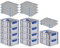 PROREGAL SuperSparSet 10x Eurobox NextGen Color mit Auflagedeckel & Schiebeschnappverschlüsse, HxBxT 17x30x40cm, 16L, Griffe blau offen, Glatter Boden, Eurobehälter Transportbox Transportbehälter