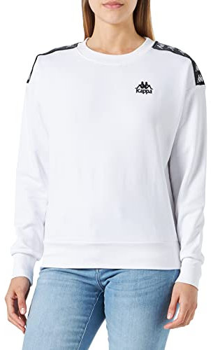Kappa Felpa da Donna, vestibilità Regolare Maglia di Tuta, Bianco, S