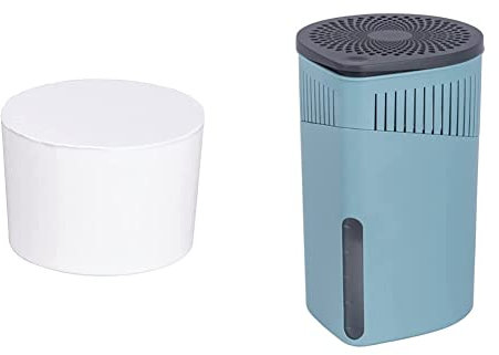 WENKO Raumentfeuchter Drop Nachfüller 1000 g - 11 x 7.5 x 11 cm, Weiß & Raumentfeuchter Drop Türkis 1000 g - Luftentfeuchter Fassungsvermögen: 1.6 l, Kunststoff (ABS), 15 x 23 x 15 cm, Türkis
