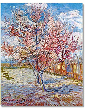 Diamant-Malerei-Set für Kinder, Der rosa Pfirsichbaum von Vincent Van Gogh DIY 5D-Diamantgemälde für Zuhause, Wanddekoration, Geschenk, Diamant-Malerei, Kunst, 40 x 50 cm