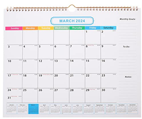 NUOBESTY Spulenwandkalender 2023-2024 Wandkalender Jul. 2023 - Dez. Kalender 2024 18 Monate Papierkalender Zum Aufhängen Monatskalender Doppeldrahtbindungskalender Für Heimbürobedarf