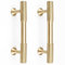 RZDEAL 4pcs Solid Brass Gold Cabinet Pulls, 3-Inch Hole Centers for Kitchen Cupboard Handles Modern Drawer Dresser Pulls Bathroom Brushed Brass Cabinet Pulls Wardrobe Door Handles
