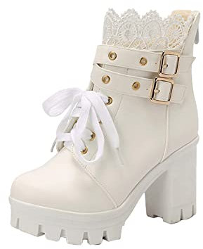 Stivali Gomma Donna Giardino Stivali Donna Stivali Estivi Donna Traforati Bassi Stivali di Gomma Alta Allacciare Tela Stivali Sandali Uomo Scarpe da Jogging Donna 1-Bianco 24.99