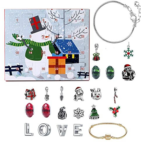 adventskalender 2023 Frauen Weihnachts Countdown Adventskalender 2023 mit Mode DIY Armband Halsketten Charme Schmuck Adventskalendern mit besonderer Bedeutung Terminplaner