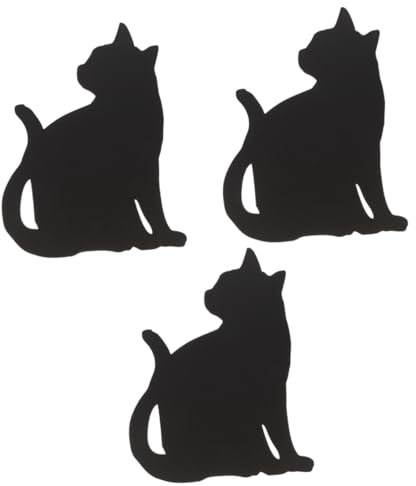 Housoutil 3 Stk Katze-silhouette-licht Led-katzen-silhouette-lampe Visuelles Nachtlicht Sprachsensor Nachtlicht Silhouettenlampe Der Schwarzen Katze Stimmenkontrolle 3d Modellierlicht Acryl