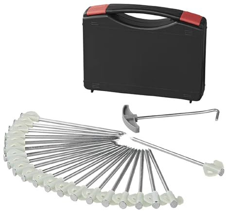 20x Felsbodenhering Heringe 20cm Haken LEUCHTET Heringzieher Erdnägel Heringset