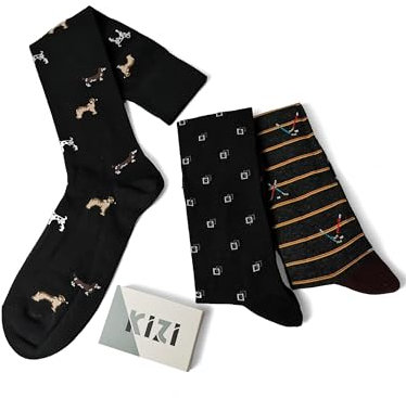 KIZI CALZE UOMO FANTASIA in CALDO COTONE Morbide e Confortevoli Made in Italy 3 Paia (Taglia Unica 39/46, Lungo V4)