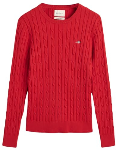 GANT Stretch Cotton Cable C-Neck, ruby red, XS