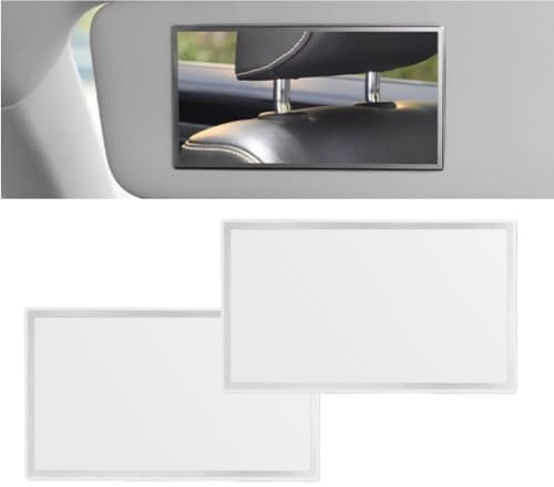 NAROSEBE 2 Specchietto Cosmetico Auto Specchietto Per Visiera Auto Specchio Di Trucco Automatico Della Visiera Del Sole HD Specchio Autoadesivo Portatile Dell'Acciaio Inossidabile Interno Auti 15*8cm