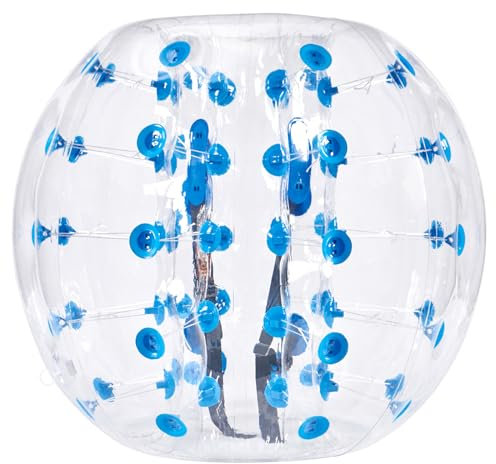 VEVOR Aufblasbarer Bump Ball Stoßball 1 STK. 1,2 m x 1,03 m, Menschlicher Kollisionsball, PVC Körperblasen Bounceball für Outdoor-Aktivitäten, Transparent und Blaue Punkte Aufblasbar Bumper Ball