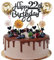Cnrose Tortendeko Mann Frauen 22. Geburtstag Hello 22 Cake Topper schwarz gold mit Herz Stern Ballon Kuchendeko 22. Geburtstag Happy 22th Birthday Tortendeko 22 jahre Mann 22 Geburtstag Frauen