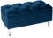 LORDLY Sitzbank mit Stauraum Verona CR 81x42cm - Marineblau Velourstof, Sitztruhe, Aufbewahrungsbox, Polsterbank mit Samtbezug für Wohnzimmer, Schlafzimmer, Diele