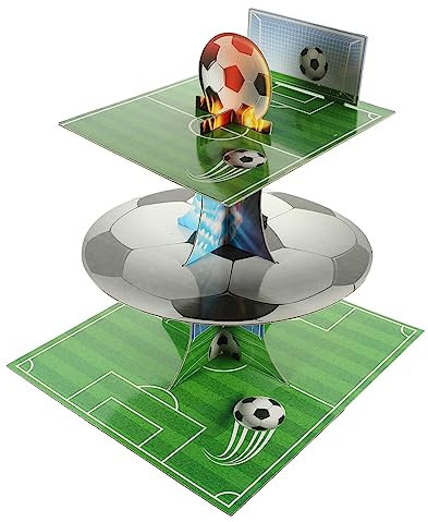 TOYANDONA Football Game Themed Cake Stand Decorative Cake Holder with Ball Game Pattern for Parties Weddings and Celebrations Reusable Sweet Treat Display