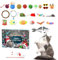 Hemore Katzen -Adventskalender 2024, 24 Tage Weihnachten Countdown -Kalender mit verschiedenen Katzenspielzeugen, Interactive Cat Advent Calender Toy für Katzen Weihnachten Geburtstag