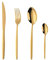 Gold Cutlery Set, 4 Piece Stainless Steel Silverware Set Service for 1, Gold Knife Fork Spoon Set, Golden Plated Stainless Steel Flatware Set, Durable and Dishwasher Safe