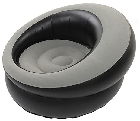 GYZOUKA Aufblasbare Couch, Beflocktes Luftsofa, Aufblasbare Couch-Liege, Einfacher Aufblasbarer Stuhl (Grau)