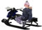 Schneeschlitten, Lenkschlitten Kinderschlitten, 124 * 51 * 43,5 cm Skischlitten mit Bremse und Verstellbarem Kissen, klassischer Lenkschlitten für Kinder und Jugendliche