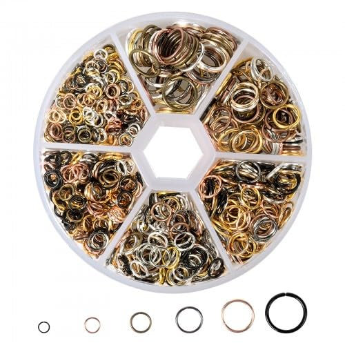 970 Pieces Jump Rings Kit,Clasps for Jewelry Making,Jump Rings for Jewelry Making,Metal O-Ring Connectors Jewellery,for DIY Jewelry Making,and Necklace Repair (4/5/6/7/8/10mm)