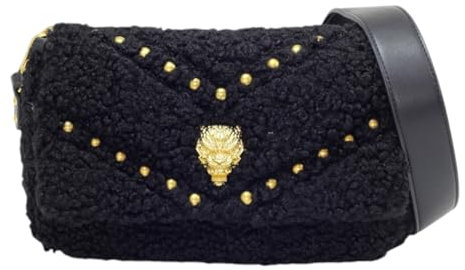 Plein Sport Handtasche und schwarzer Schultergurt mit Logo, Schwarz , C