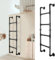Escalera de litera de 4 peldaños, 4.1 x 1.5 pies, montaje en pared, sótano, ventana, salida de pozo, tubería industrial de hierro forjado negro, carga de 330 libras, metal para interiores y exteriores