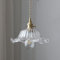 TOKTOP Suspension Luminaire Verre, Lustre Salon Vintage Fleur Créative, Abat-Jour en Transparent Intérieure Suspendues, E27 Plafonnier pour Chambre Cuisine Salle à Manger