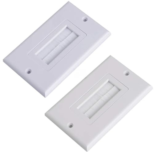 1 Single Gang Bristles Brush Wall Plate Port Insert Outlet Mount Panel