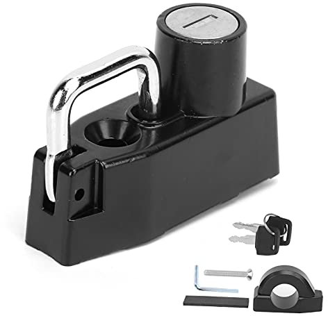 Zoeyilan Candado para Casco de Motocicleta, candado de Seguridad antirrobo para Casco, candado portátil para Casco de Moto, con 2 Llaves, aleación de Zinc, Universal para Moto, Scooter,