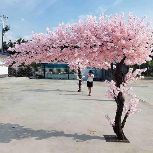 Cerisiers Roses Japonais - Cerisiers Artificiels - Simulation De Pêcher - Plantes De Jardin - Cerisier Pleureur - Superbe Arche De Fleurs pour Mariage, Arbre À Souhaits(2.5x1.5m/8.2x4.9ft)
