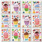 24 Stück Cupcake Aufkleber für Kinder, Dessert Aufkleberblätter für Geburtstagsfeiern, Mix und Match Keksaufkleber, Gastgeschenke für die Party