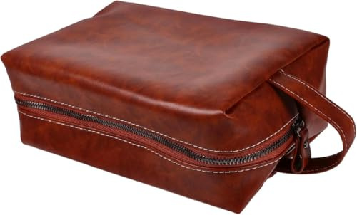 Vintage-Kulturtasche, Reise-Kulturtasche, Herren-Kulturtasche, Make-up-Organizer-Tasche, Kulturtasche für Männer, Make-up-Taschen, Reise-Make-up-Tasche, Kulturtasche für unterwegs, Pu-Leder, Hell