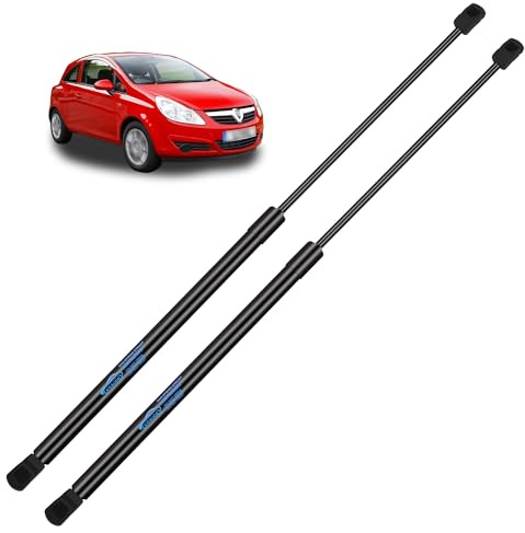 2x Gasfeder Heckklappe für Vauxhall Corsa D 3 2006-2014 Ersetzen #13182537 | Heckklappendämpfer Schwarz Gasfeder Heckklappe Kohlenstoffstahl Gasdruckdämpfer Kofferraum Dämpfer