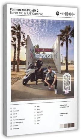 LIPOYE Albumposter Bonez MC & Raf Camora Palmen Aus Plastik 2 Leinwandposter Schlafzimmer Dekor Landschaft Büro Zimmer Dekor Geschenk 20 x 30 cm