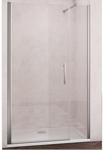 IMPALLI Box Doccia H190CM Estensibile 111-115 Cm Anta Battente Con Parete Fissa In Linea A Nicchia Chiusura Magnetica Cristallo Temperato 6 Mm Finitura Cristallo Trasparente Profili Cromo Lucidi (115)