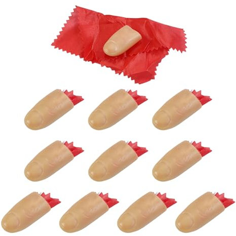 10 Morceaux De Doigts Simulés, 10 Morceaux De Foulards Rouges, De Faux Doigts en Plastique Magique, De Tissu D'Entraînement, De Jouets Créatifs Et Nouveaux.