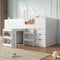 Gegtuon Etagenbett Kinderbett 90x200 mit Tisch & Schrank, Bett Einzelbett mit Stauraum Schubladen & Regal, Hochbett Holzbett Bettgestell mit Leiter, Lattenrost und Rausfallschutz, ohne Matratze, Weiß