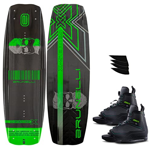 BRUNELLI Carbon Wakeboard Set 145 cm Gruen mit Maze Wakeboardbindung